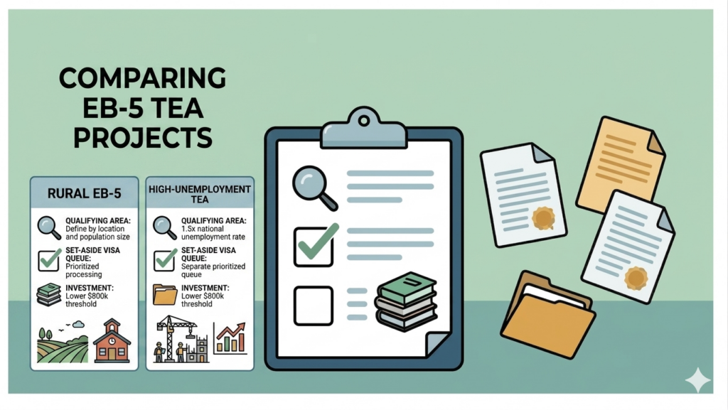 Rural EB-5 vs High-Unemployment TEA Projects: Key Differences for Investors